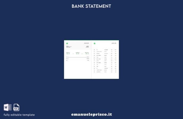 modello di pagine di parole dell'estratto conto dell'app USA Cash in stile verif